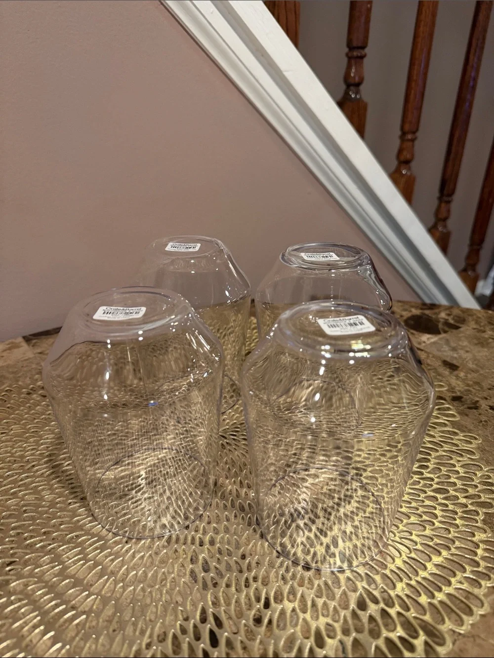 Crate&Barrel Outdoor TOUR Acrylic Stemless Wine Glasses - Set of 4
